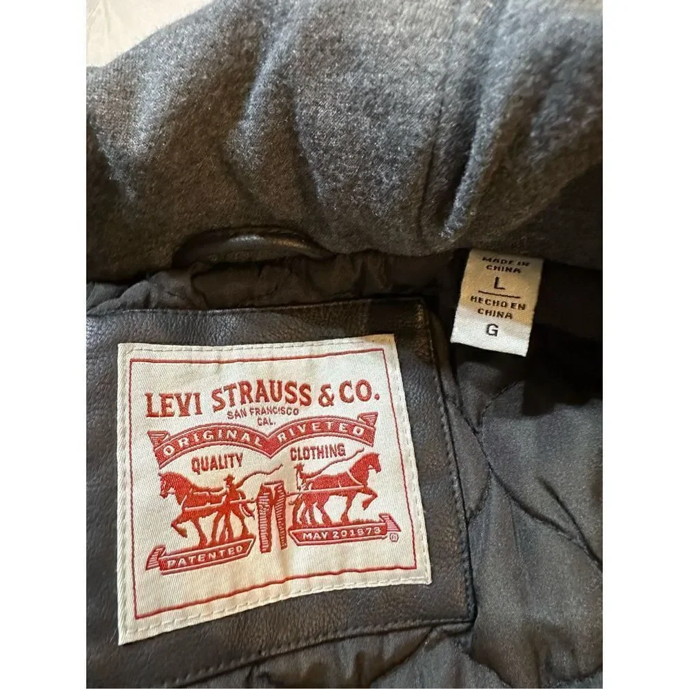 Men's Levi's® Faux-Leather Hooded Racer Jacket